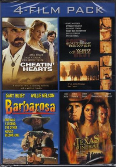 Image for 4-Film Pack: Cheatin' Hearts, South of Heaven West of Hell, Barbarosa, A Texas Funeral
